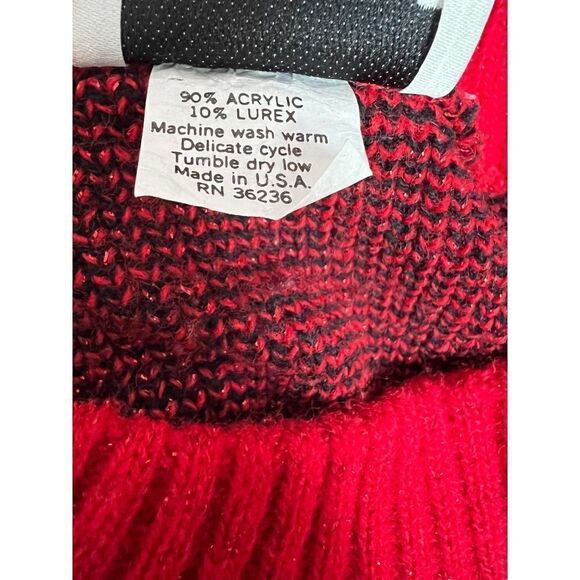 Ellen-D Kollection Sz M Red Glittery Sweater - perfect for Holiday! - Picture 6 of 6